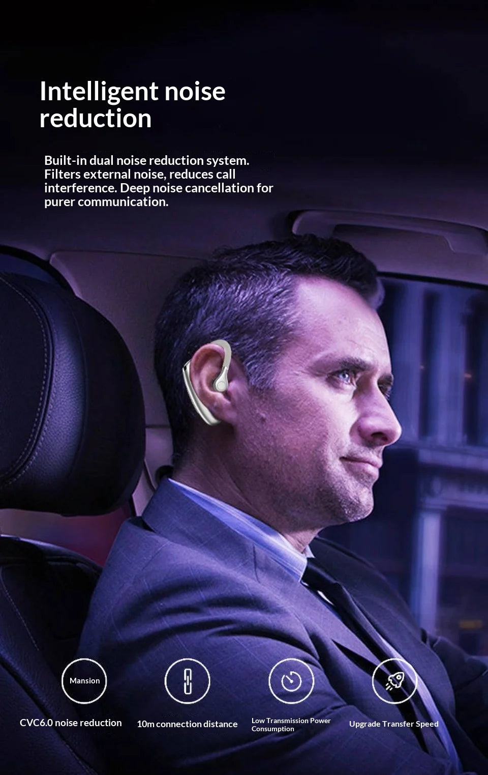 2025 Version Single Wireless Bluetooth Earphone – IPX7 Waterproof Sports & Driving Headset