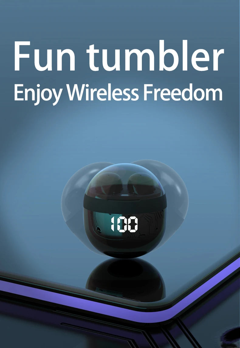 Invisible TWS Mini Bluetooth 5.3 Earbuds - Noise-Cancelling Wireless Headphones with Mic