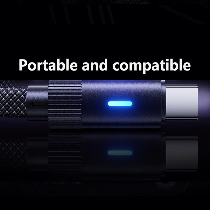 100W L-Shape Type-C to Type-C Flat Fast Charging Cable - Compatible with iPhone 15/16/17, Huawei, OPPO, Honor