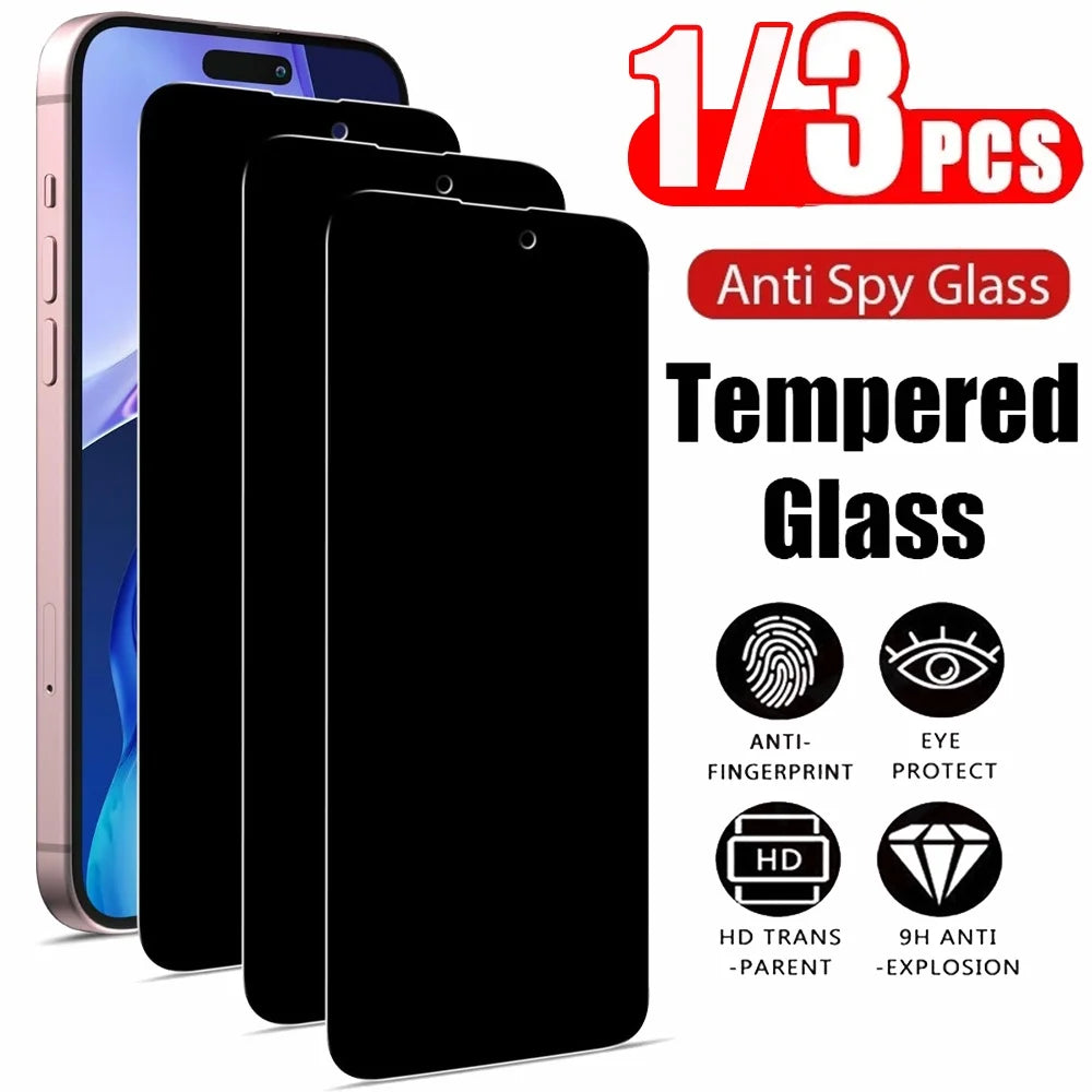 Premium 1-3 Pack Anti-Spy Privacy Tempered Glass for iPhone Series