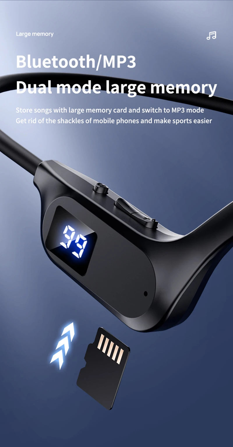 X7 Bone Conduction Swimming Headphones - Waterproof Wireless Sports Earbuds with Mic
