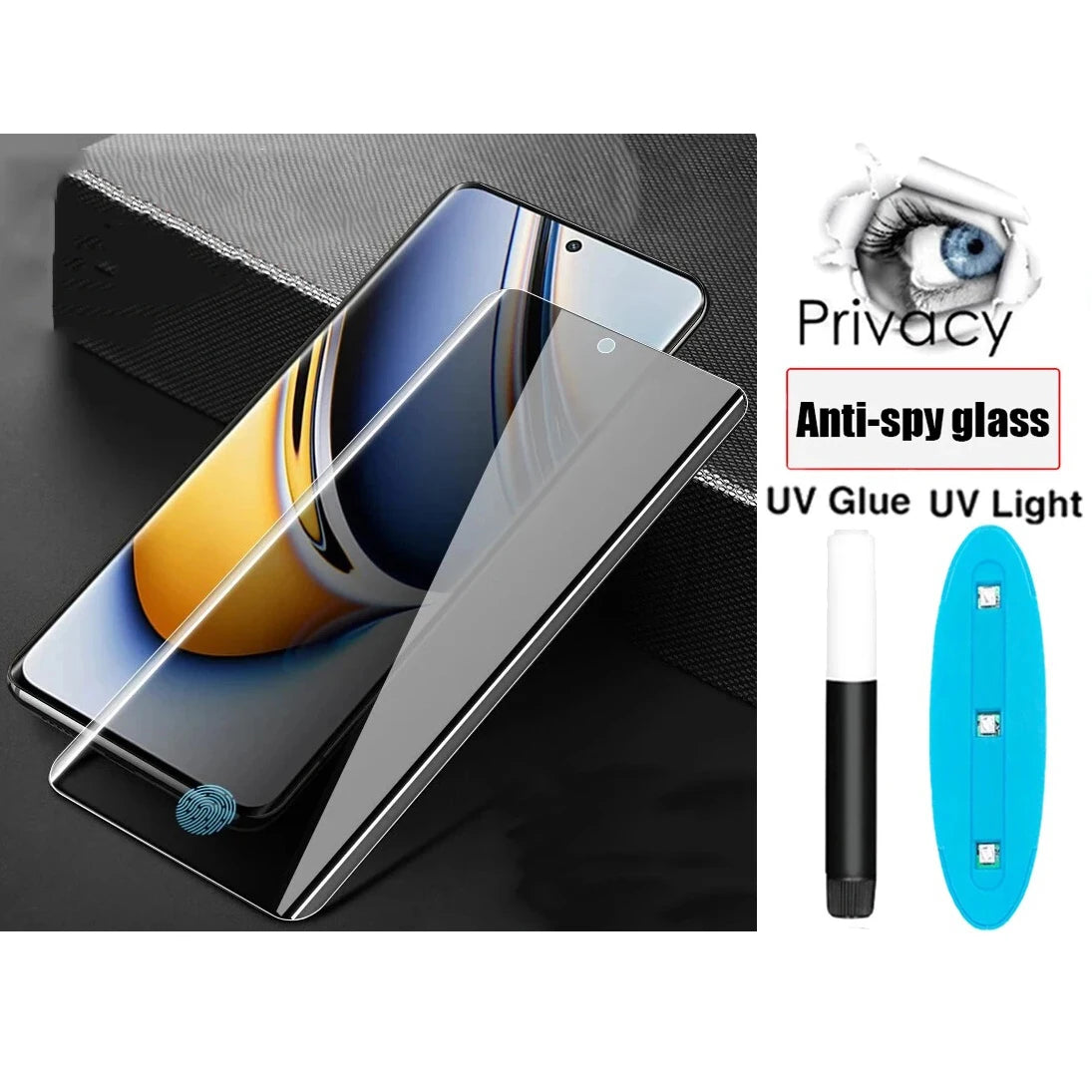 Premium UV Liquid Glue Privacy Tempered Glass for iPhone (15/16/17 Series)