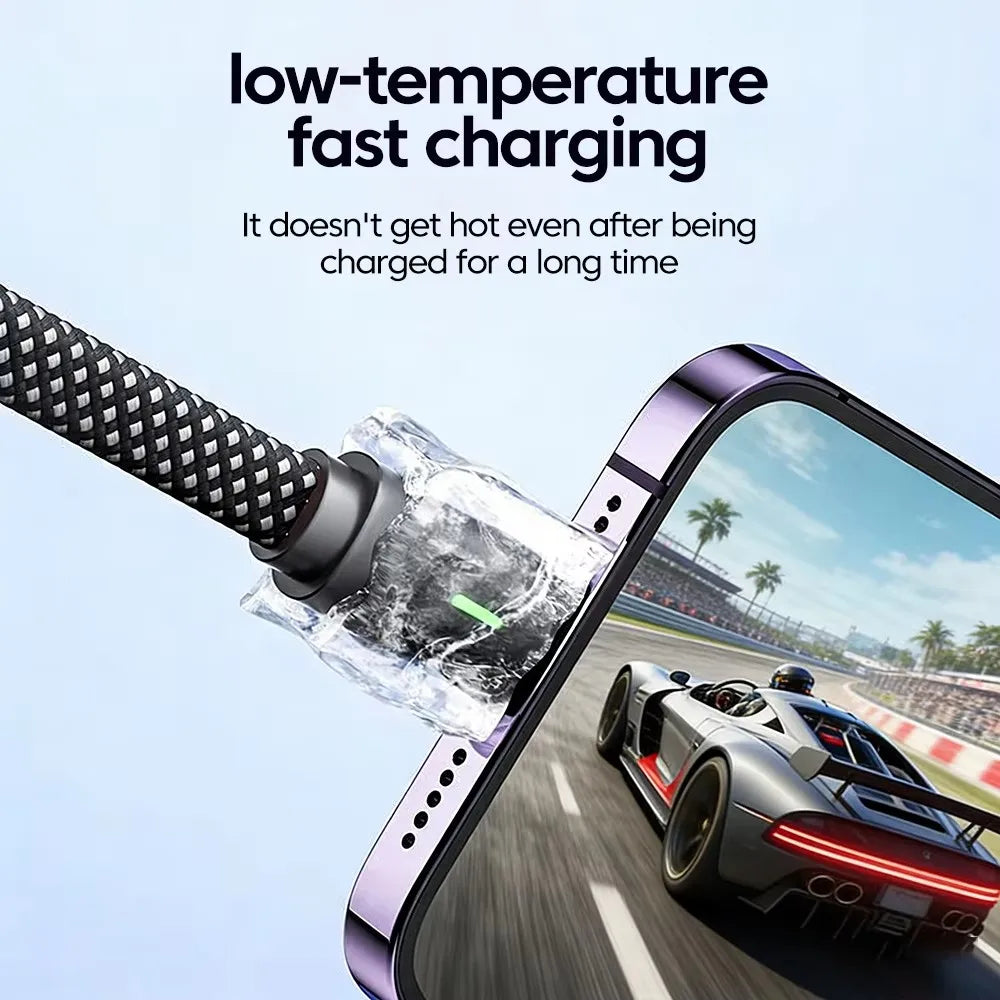 100W L-Shape Type-C to Type-C Flat Fast Charging Cable - Compatible with iPhone 15/16/17, Huawei, OPPO, Honor