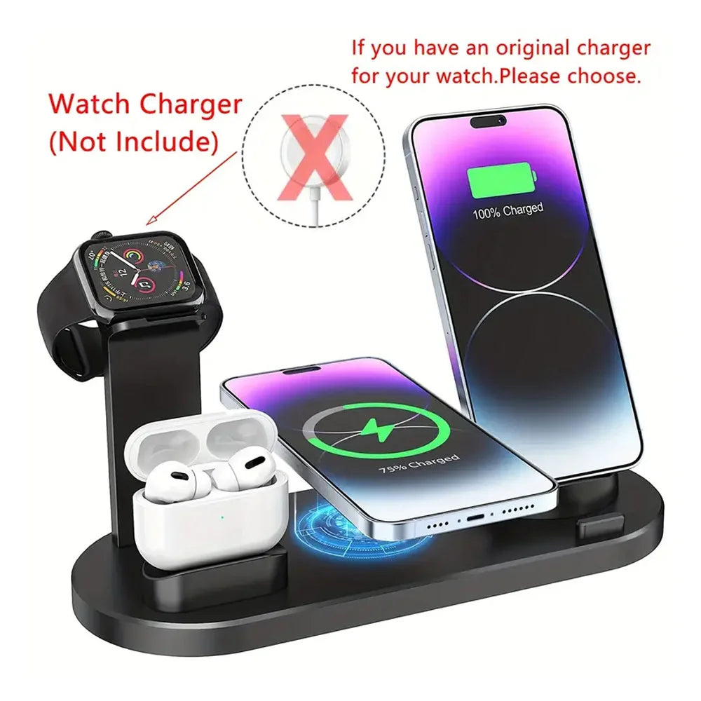 3-in-1 Universal Wireless Charging Station for iPhone 15/16/17 Series & AirPods - Fast Charging Dock