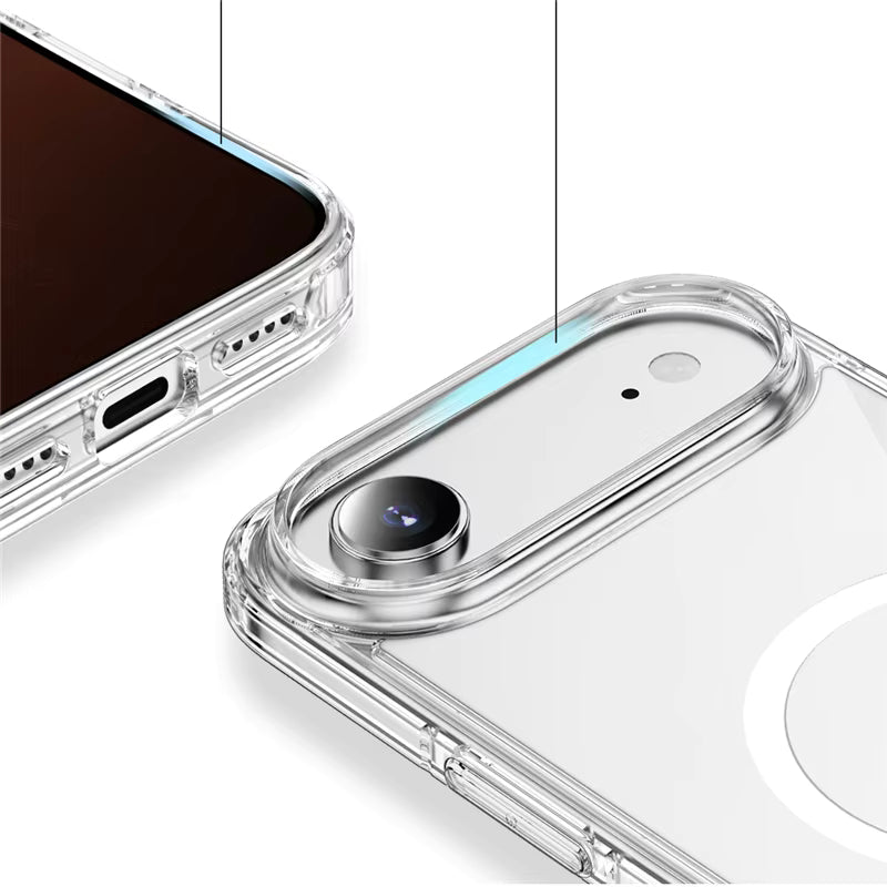 Luxury Clear Magnetic Shockproof Case for iPhone 17 Series (Air/Pro/Pro Max) - Wireless Charging Compatible