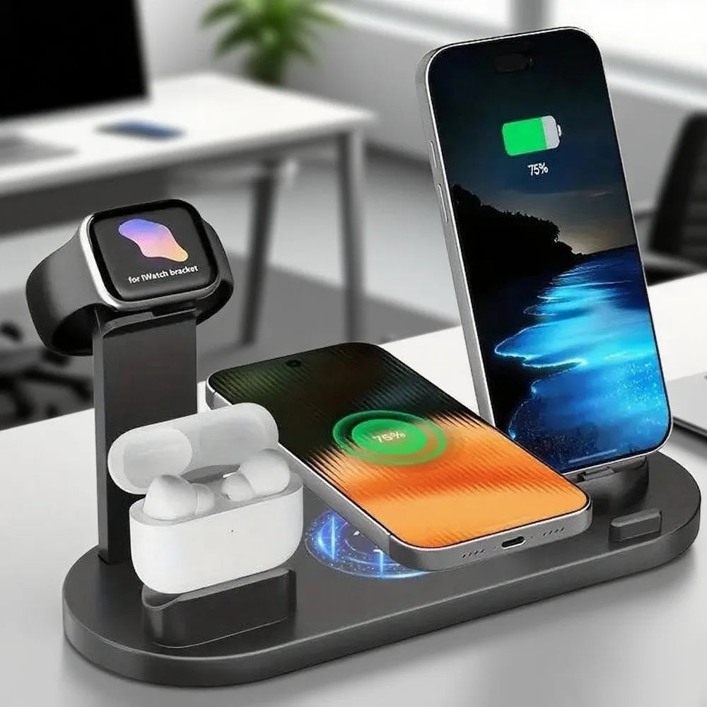 3-in-1 Universal Wireless Charging Station for iPhone 15/16/17 Series & AirPods - Fast Charging Dock