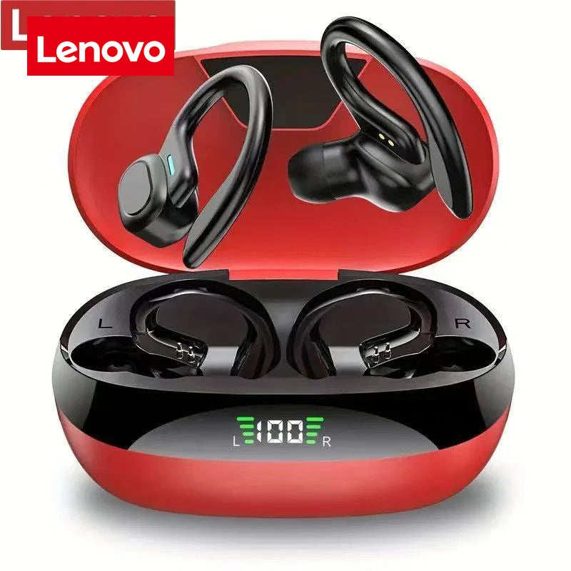 Lenovo Sports Wireless Earhooks Headphones - Bluetooth 5.3 Waterproof Earphones with Noise Reduction