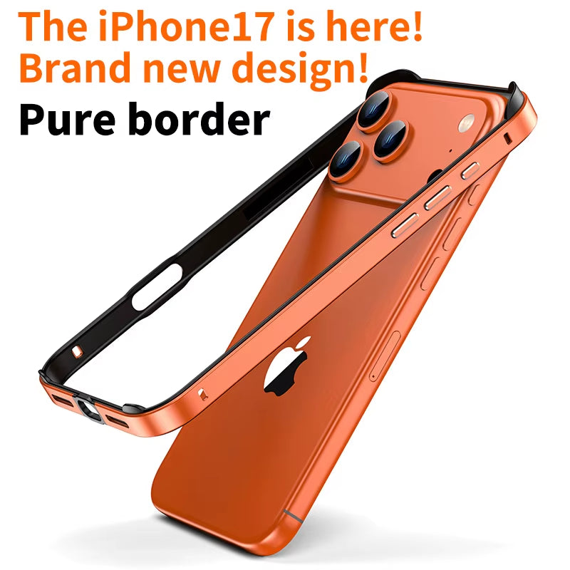 Hybrid Aluminum & Silicone Bumper Case for iPhone 15, 16 & 17 - Cooling Heat Dissipation Design