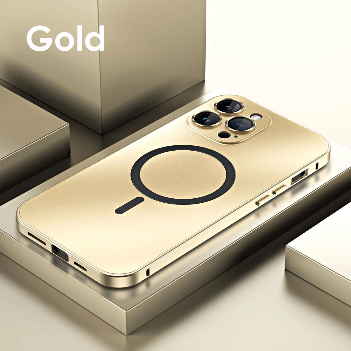 Aluminum Magnetic Bumper Case for iPhone 15, 16 & 17 - Integrated Lens Protection & MagSafe
