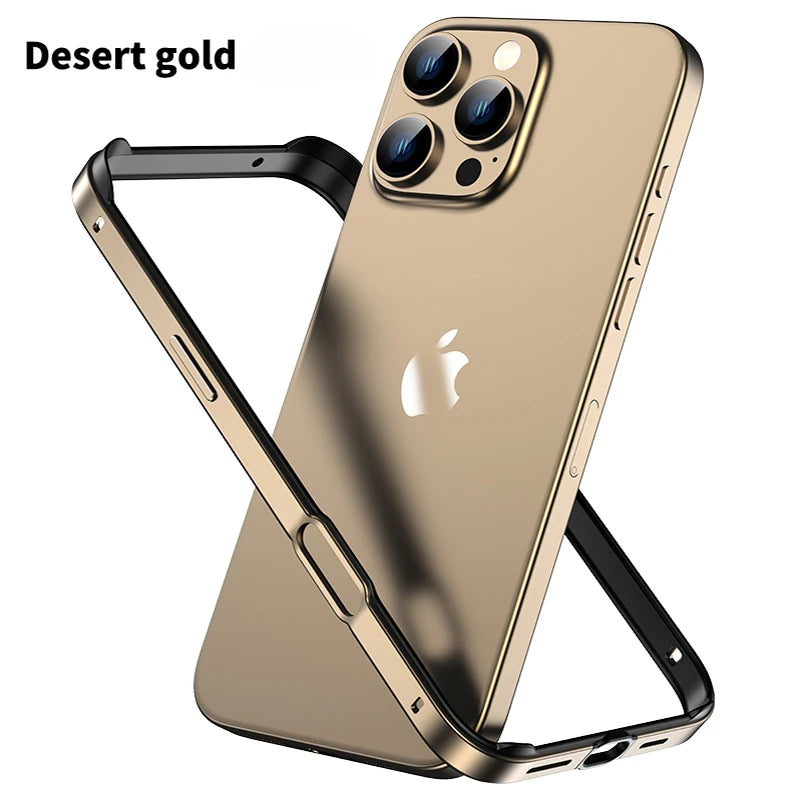 Hybrid Aluminum & Silicone Bumper Case for iPhone 15, 16 & 17 - Cooling Heat Dissipation Design
