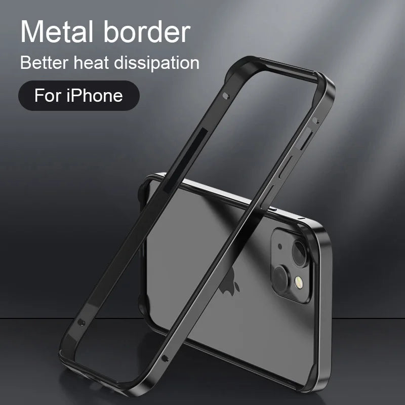 Hybrid Aluminum & Silicone Bumper Case for iPhone 15, 16 & 17 - Cooling Heat Dissipation Design